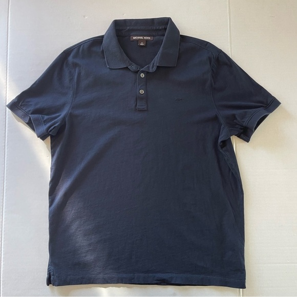 Michael Kors Mens Medium Pima Cotton Polo Shirt Blue Short Sleeve Pullover M - Picture 7 of 7